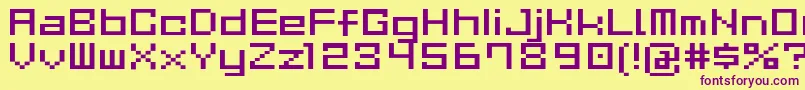 GauFontCubeR Font – Purple Fonts on Yellow Background
