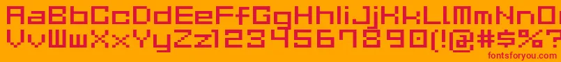 GauFontCubeR Font – Red Fonts on Orange Background