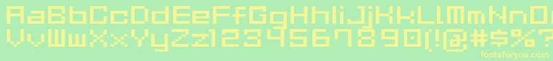 GauFontCubeR Font – Yellow Fonts on Green Background