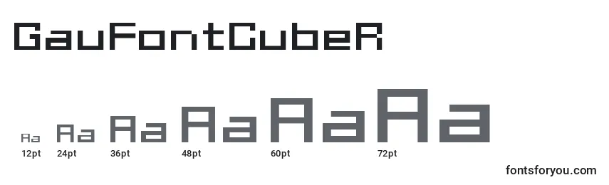 GauFontCubeR Font Sizes
