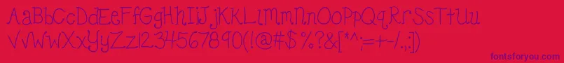 Kbhearmeplay Font – Purple Fonts on Red Background