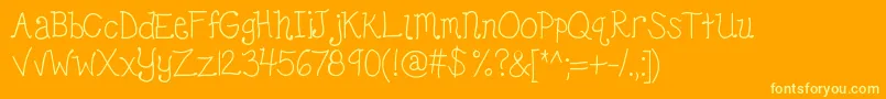 Kbhearmeplay Font – Yellow Fonts on Orange Background