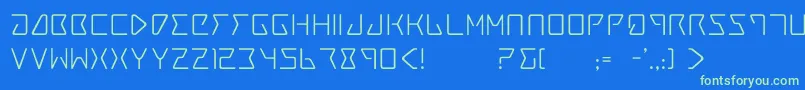 Tracer Font – Green Fonts on Blue Background