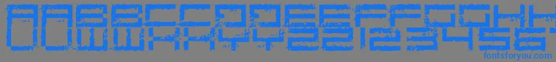 Czcionka RustingRobotica – niebieskie czcionki na szarym tle