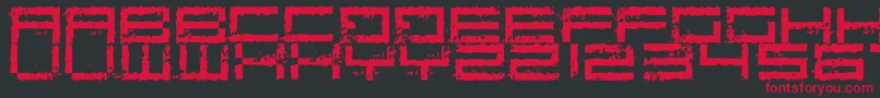 フォントRustingRobotica – 黒い背景に赤い文字