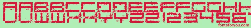 fuente RustingRobotica – Fuentes Rojas Sobre Fondo Verde