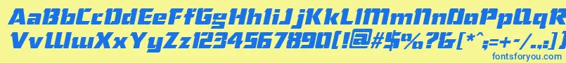 ChiselItalic Font – Blue Fonts on Yellow Background