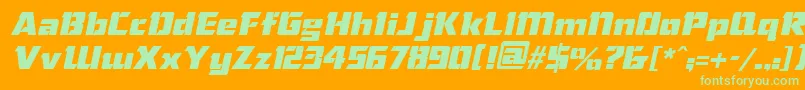 ChiselItalic-Schriftart – Grüne Schriften auf orangefarbenem Hintergrund