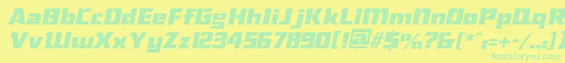 ChiselItalic Font – Green Fonts on Yellow Background