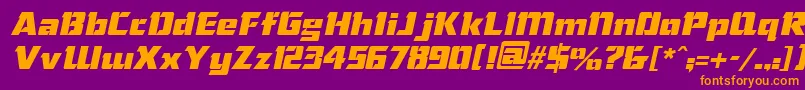 ChiselItalic Font – Orange Fonts on Purple Background