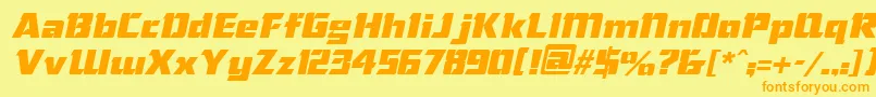 Fonte ChiselItalic – fontes laranjas em um fundo amarelo