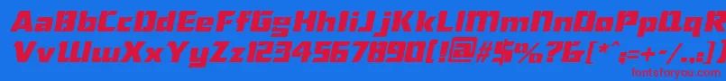 ChiselItalic Font – Red Fonts on Blue Background
