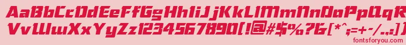 フォントChiselItalic – ピンクの背景に赤い文字