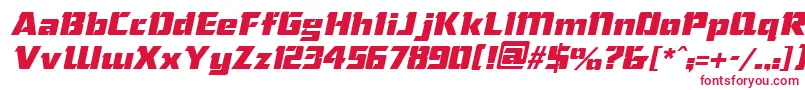 フォントChiselItalic – 白い背景に赤い文字