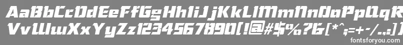 フォントChiselItalic – 灰色の背景に白い文字