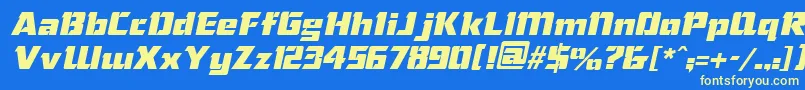 ChiselItalic Font – Yellow Fonts on Blue Background