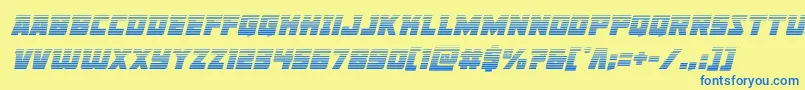 Libertylegiongradital Font – Blue Fonts on Yellow Background