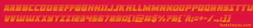フォントLibertylegiongradital – 赤い背景にオレンジの文字