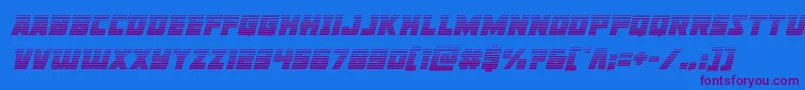 Libertylegiongradital Font – Purple Fonts on Blue Background