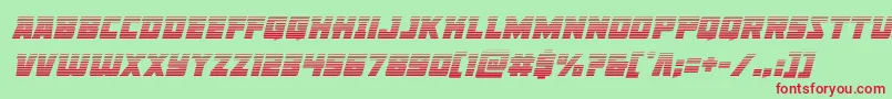 Libertylegiongradital-Schriftart – Rote Schriften auf grünem Hintergrund
