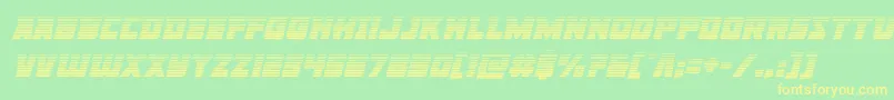 Libertylegiongradital-Schriftart – Gelbe Schriften auf grünem Hintergrund