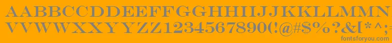 EngraversMt-Schriftart – Graue Schriften auf orangefarbenem Hintergrund