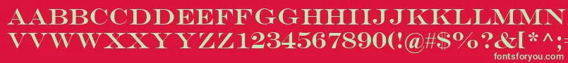 EngraversMt Font – Green Fonts on Red Background