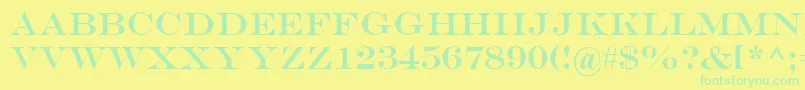 EngraversMt-Schriftart – Grüne Schriften auf gelbem Hintergrund
