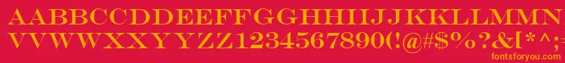 EngraversMt Font – Orange Fonts on Red Background