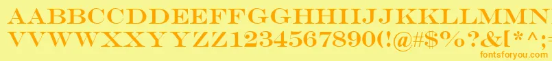 EngraversMt Font – Orange Fonts on Yellow Background