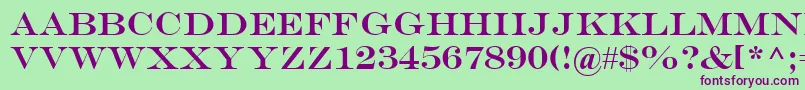 EngraversMt Font – Purple Fonts on Green Background