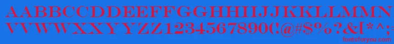 EngraversMt Font – Red Fonts on Blue Background