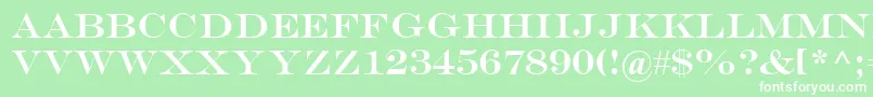 フォントEngraversMt – 緑の背景に白い文字