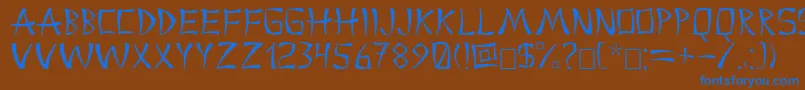 China2 Font – Blue Fonts on Brown Background