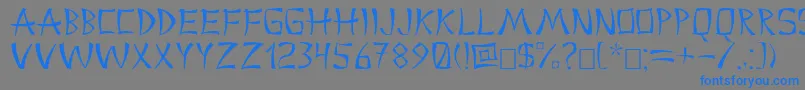 China2 Font – Blue Fonts on Gray Background