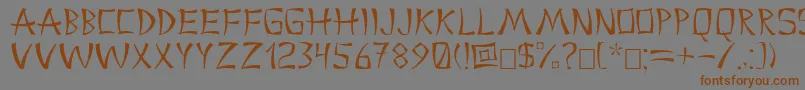 China2 Font – Brown Fonts on Gray Background