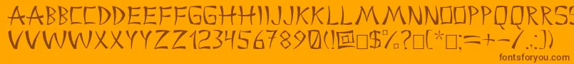 China2 Font – Brown Fonts on Orange Background
