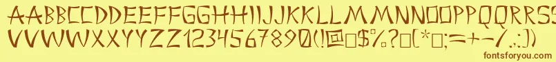 China2 Font – Brown Fonts on Yellow Background