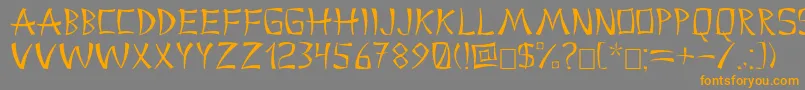 China2 Font – Orange Fonts on Gray Background