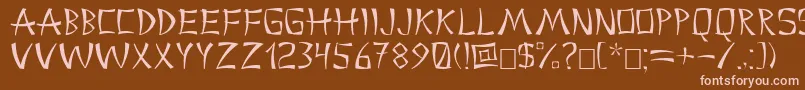 China2 Font – Pink Fonts on Brown Background