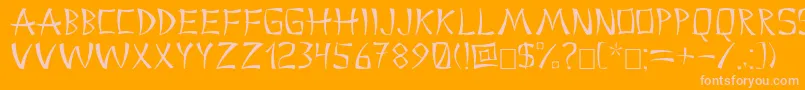 China2 Font – Pink Fonts on Orange Background