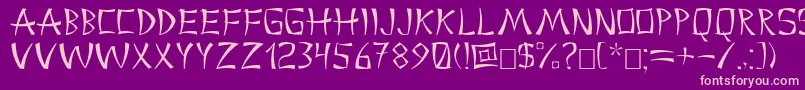 China2 Font – Pink Fonts on Purple Background