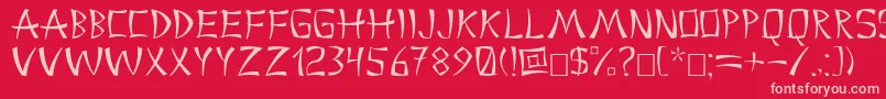 China2 Font – Pink Fonts on Red Background