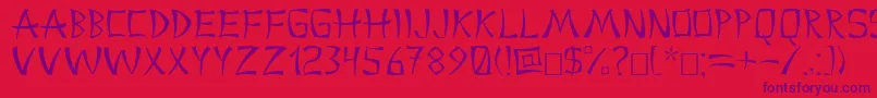 China2 Font – Purple Fonts on Red Background