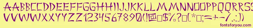 China2 Font – Purple Fonts on Yellow Background