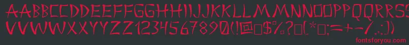 China2 Font – Red Fonts on Black Background