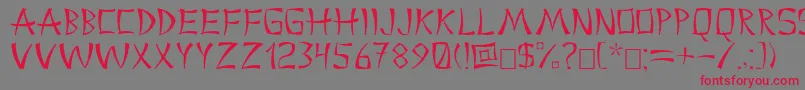 China2 Font – Red Fonts on Gray Background
