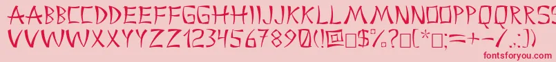 China2 Font – Red Fonts on Pink Background