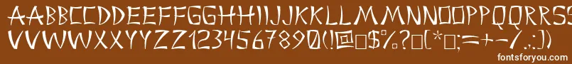 China2 Font – White Fonts on Brown Background