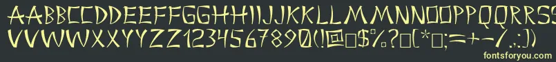 China2 Font – Yellow Fonts on Black Background